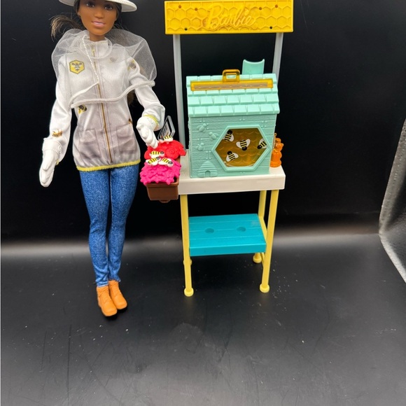 Barbie Black Beekeeper Doll You Can Be Anything Playset Stand, Bee Hives, Honey - Picture 11 of 11